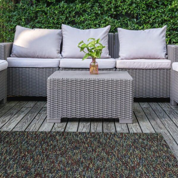 Modern Indoor Outdoor 9' X 12' Rectangle Multicolor Commercial Solid Color Area Rugs - Image 3