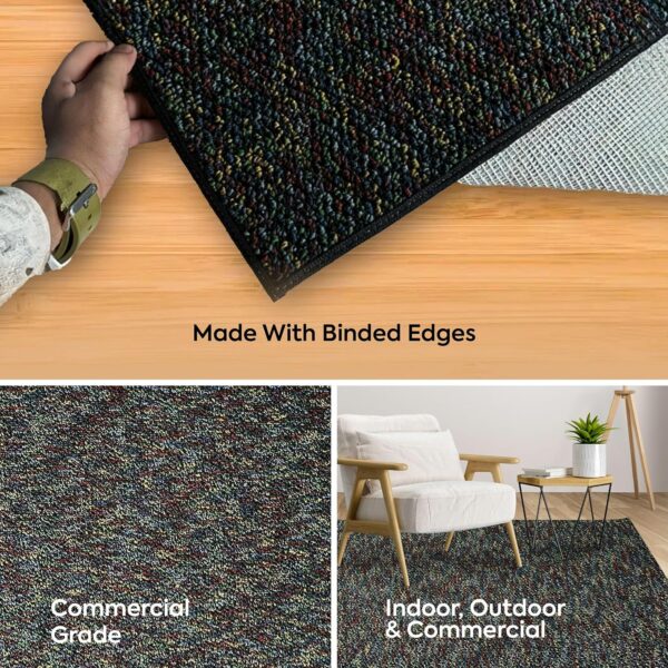 Modern Indoor Outdoor 9' X 12' Rectangle Multicolor Commercial Solid Color Area Rugs - Image 7