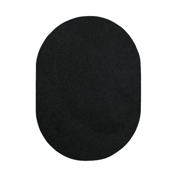 Modern Plush  5' X 7' Oval Black Solid Color Pet and Kids Friendly Area Rugs