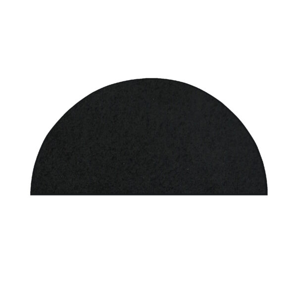 Modern Plush  18" X 36" Half Round Black Solid Color Pet and Kids Friendly Area Rugs