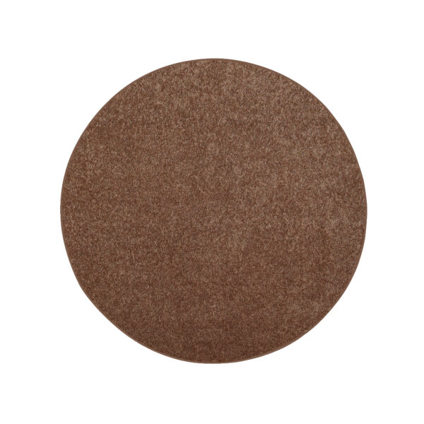 Modern Plush  4' Round Brown Solid Color Pet and Kids Friendly Area Rugs