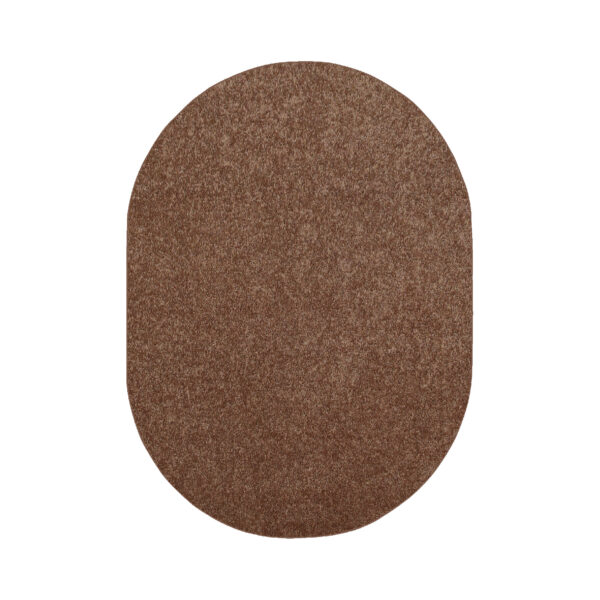 Modern Plush  5' X 7' Oval Brown Solid Color Pet and Kids Friendly Area Rugs