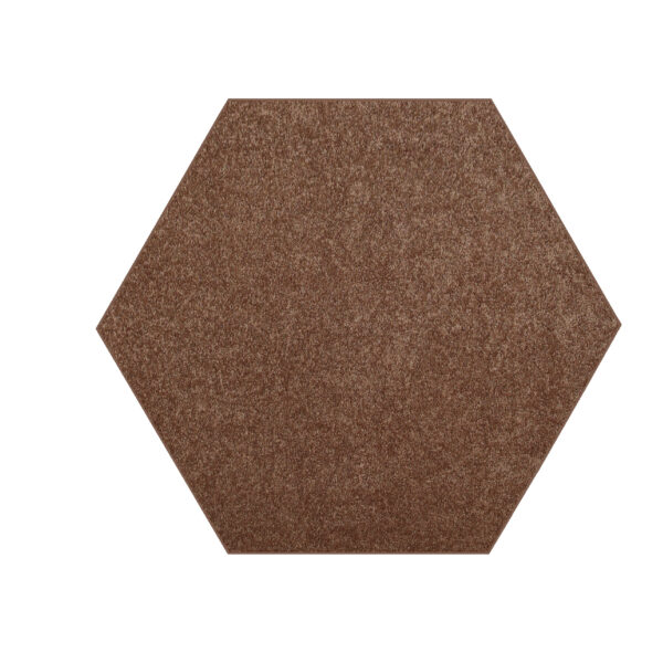 Modern Plush  2' Hexagon Brown Solid Color Pet and Kids Friendly Area Rugs