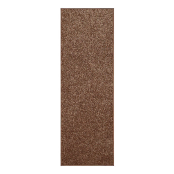 Modern Plush  2' X 12' Runner Brown Solid Color Pet and Kids Friendly Area Rugs