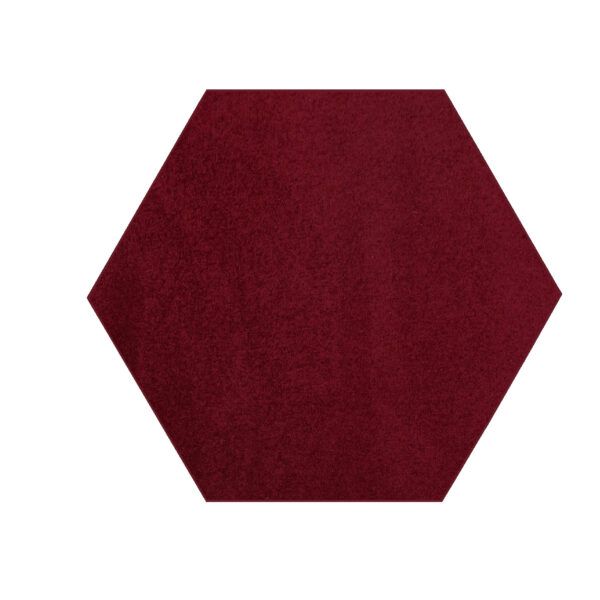 Modern Plush  2' Hexagon Burgundy Solid Color Pet and Kids Friendly Area Rugs