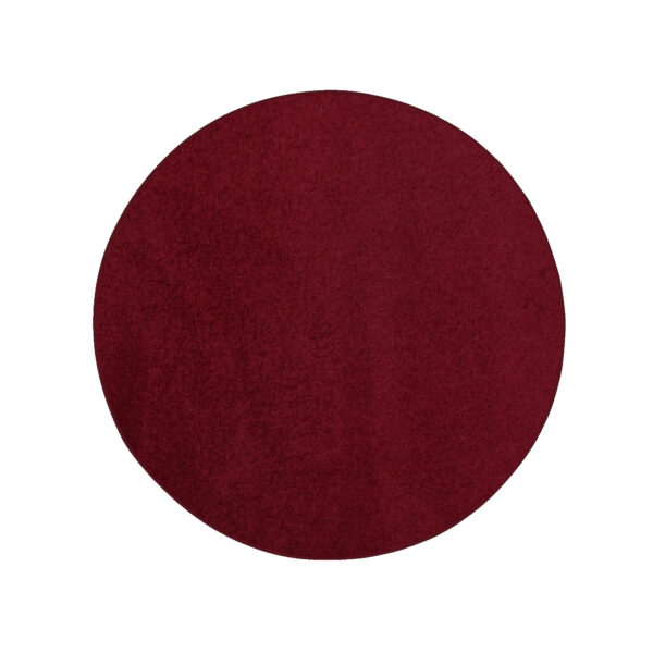 Modern Plush  7' Round Burgundy Solid Color Pet and Kids Friendly Area Rugs