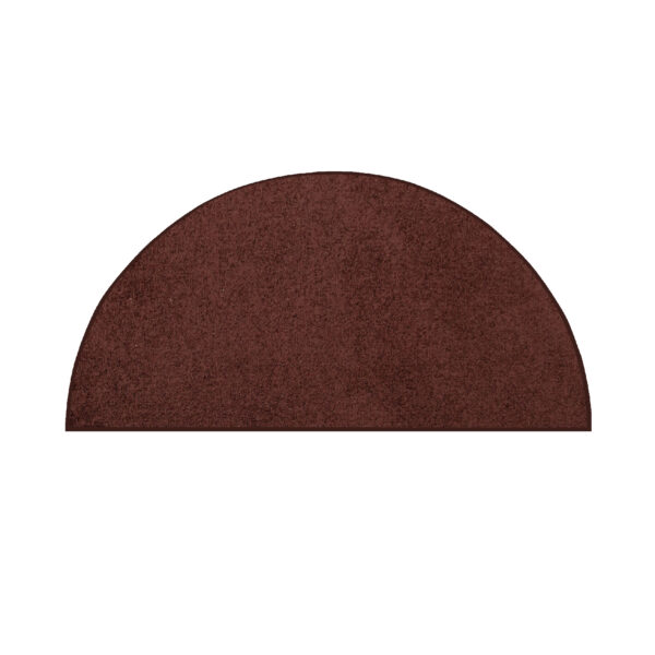 Modern Plush  18" X 36" Half Round Chocolate Solid Color Pet and Kids Friendly Area Rugs