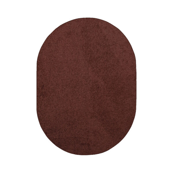 Modern Plush  5' X 7' Oval Chocolate Solid Color Pet and Kids Friendly Area Rugs