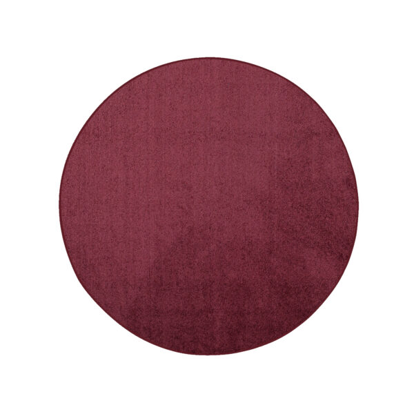 Modern Plush  7' Round Cranberry Solid Color Pet and Kids Friendly Area Rugs