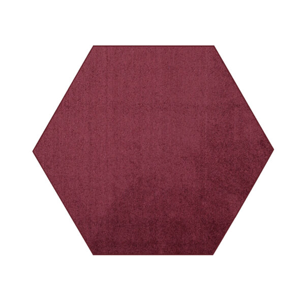 Modern Plush  2' Hexagon Cranberry Solid Color Pet and Kids Friendly Area Rugs