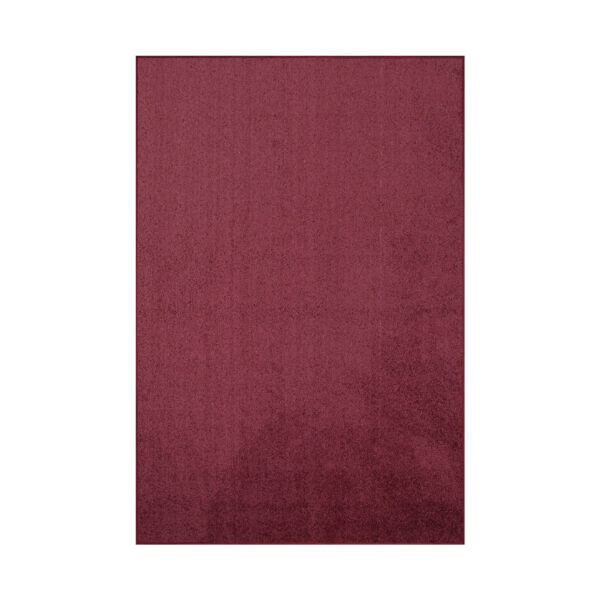 Modern Plush  9' X 12' Rectangle Cranberry Solid Color Pet and Kids Friendly Area Rugs