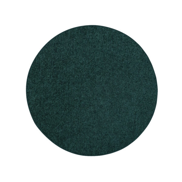 Modern Plush  4' Round Forest Green Solid Color Pet and Kids Friendly Area Rugs