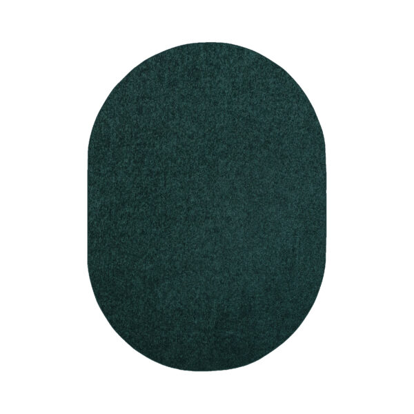 Modern Plush  9' X 12' Oval Forest Green Solid Color Pet and Kids Friendly Area Rugs