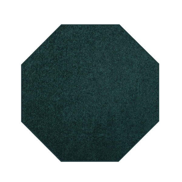 Modern Plush  5' Octagon Forest Green Solid Color Pet and Kids Friendly Area Rugs