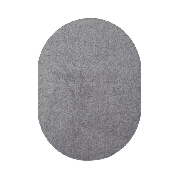 Modern Plush  9' X 12' Oval Gray Solid Color Pet and Kids Friendly Area Rugs