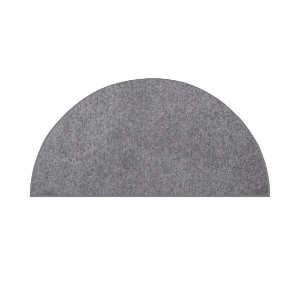 Modern Plush  18" X 36" Half Round Gray Solid Color Pet and Kids Friendly Area Rugs