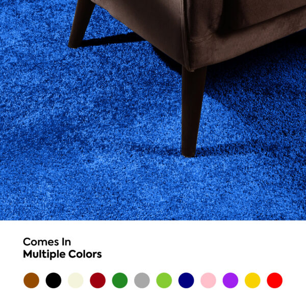 Modern Plush  2' X 10' Runner Indigo Blue Solid Color Pet and Kids Friendly Area Rugs - Image 4