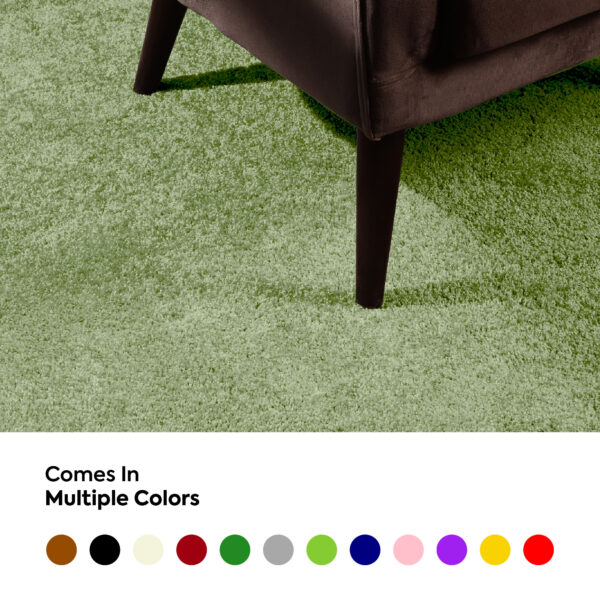 Modern Plush  4' X 20' Runner Lime Green Solid Color Pet and Kids Friendly Area Rugs - Image 11