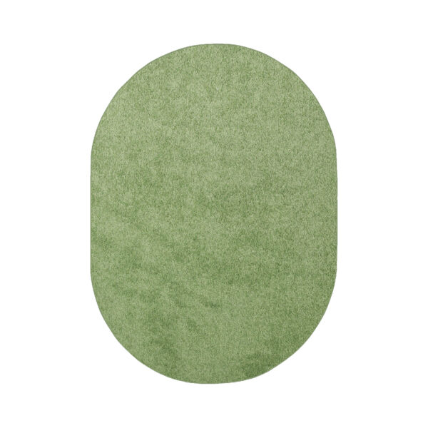 Modern Plush  6' X 8' Oval Lime Green Solid Color Pet and Kids Friendly Area Rugs