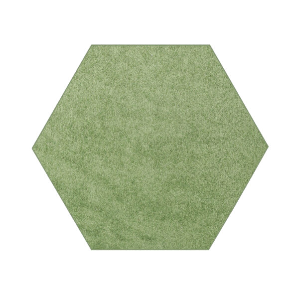 Modern Plush  2' Hexagon Lime Green Solid Color Pet and Kids Friendly Area Rugs