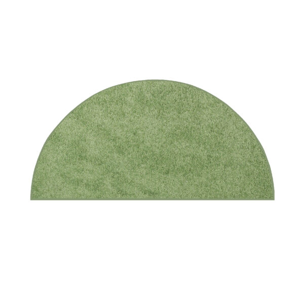 Modern Plush  18" X 36" Half Round Lime Green Solid Color Pet and Kids Friendly Area Rugs