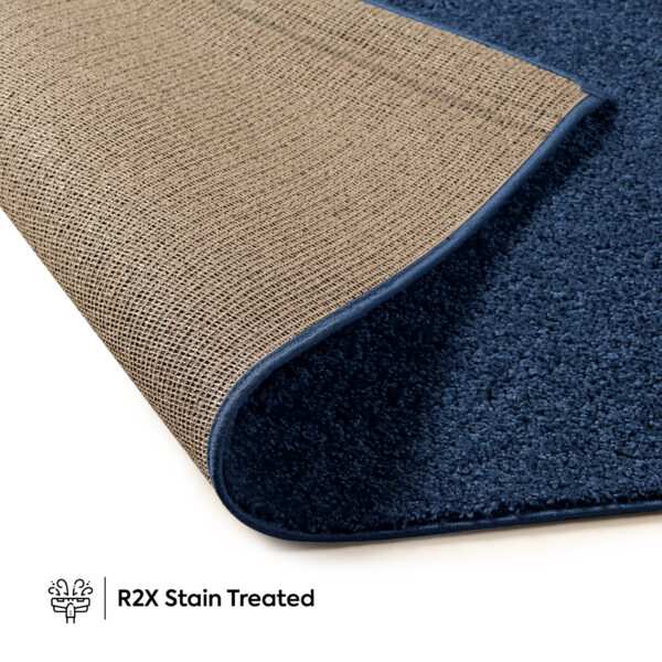 Modern Plush  2' X 12' Runner Navy Solid Color Pet and Kids Friendly Area Rugs - Image 5