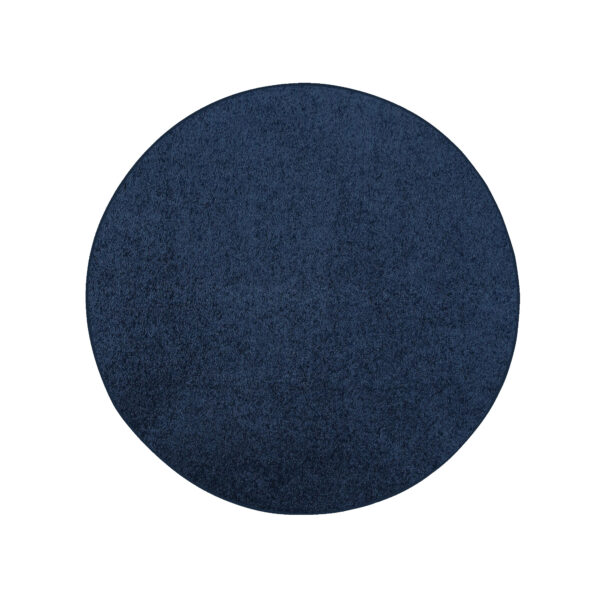 Modern Plush  4' Round Navy Solid Color Pet and Kids Friendly Area Rugs