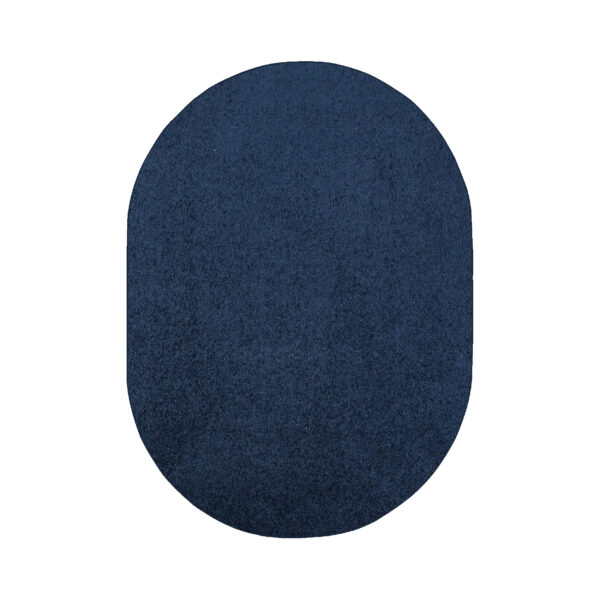 Modern Plush  5' X 7' Oval Navy Solid Color Pet and Kids Friendly Area Rugs