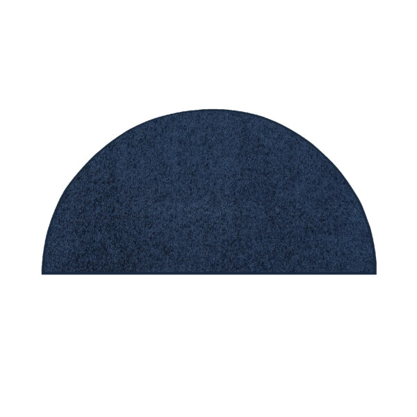 Modern Plush  18" X 36" Half Round Navy Solid Color Pet and Kids Friendly Area Rugs