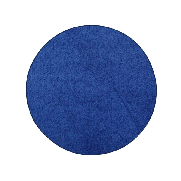 Modern Plush  3' Round Neon Blue Solid Color Pet and Kids Friendly Area Rugs