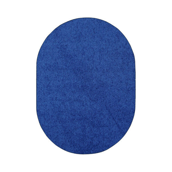 Modern Plush  5' X 7' Oval Neon Blue Solid Color Pet and Kids Friendly Area Rugs