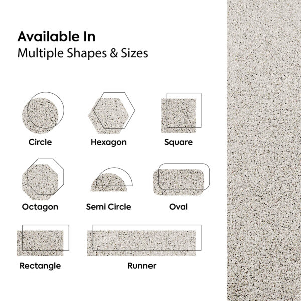 Modern Plush  18" X 36" Half Round Off White Solid Color Pet and Kids Friendly Area Rugs - Image 10