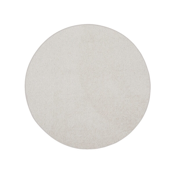 Modern Plush  4' Round Off White Solid Color Pet and Kids Friendly Area Rugs