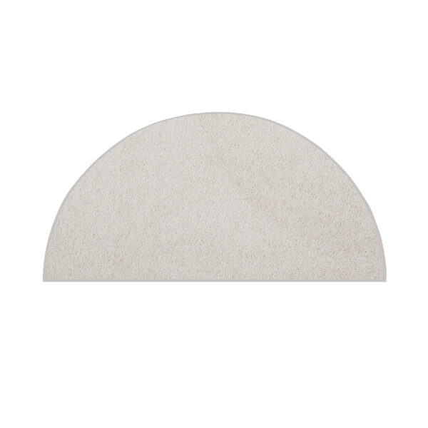 Modern Plush  66" X 132" Half Round Off White Solid Color Pet and Kids Friendly Area Rugs