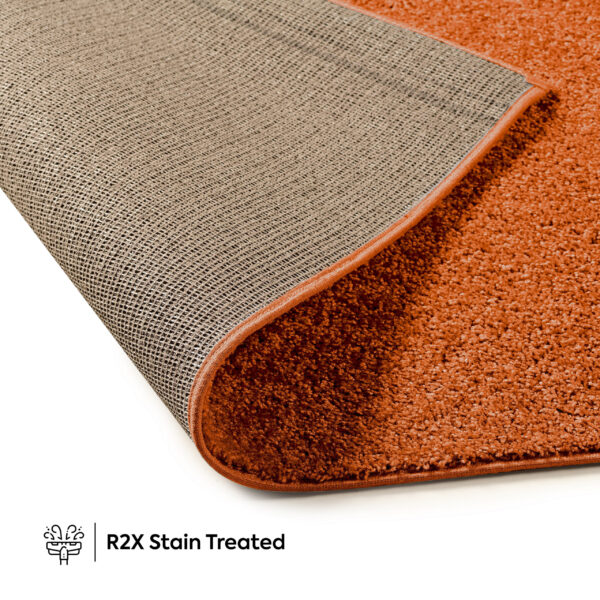 Modern Plush  2' X 10' Runner Orange Solid Color Pet and Kids Friendly Area Rugs - Image 5