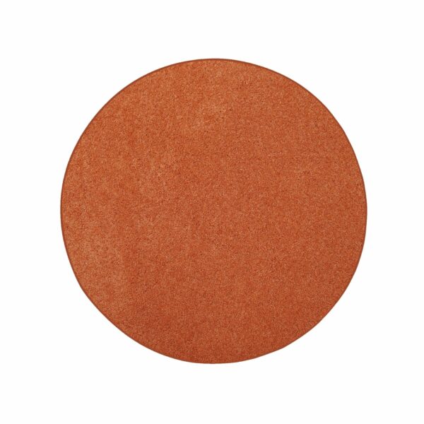 Modern Plush  3' Round Orange Solid Color Pet and Kids Friendly Area Rugs