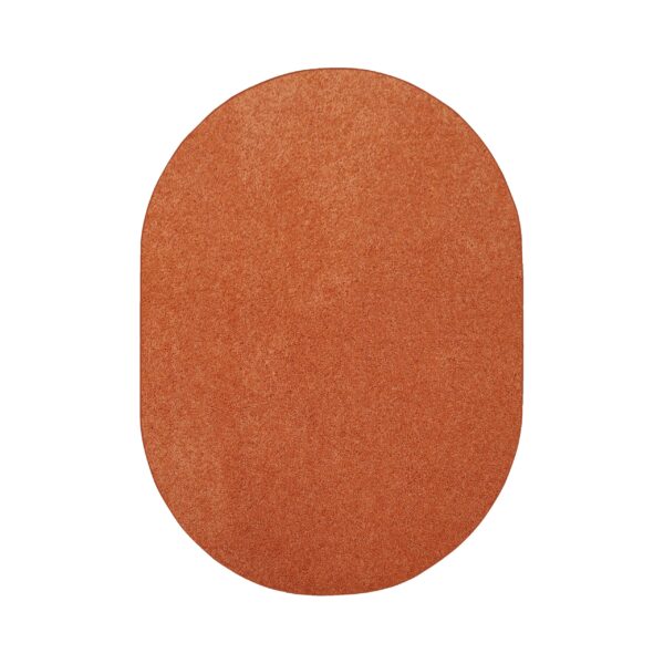 Modern Plush  5' X 7' Oval Orange Solid Color Pet and Kids Friendly Area Rugs