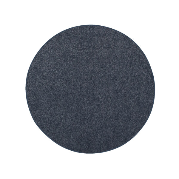 Modern Plush  3' Round Petrol Blue Solid Color Pet and Kids Friendly Area Rugs