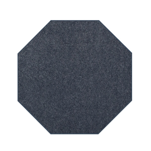 Modern Plush  4' Octagon Petrol Blue Solid Color Pet and Kids Friendly Area Rugs