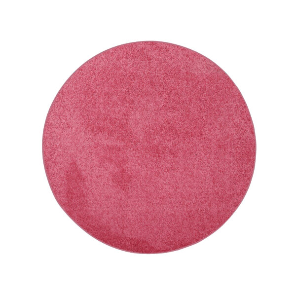 Modern Plush  4' Round Pink Solid Color Pet and Kids Friendly Area Rugs