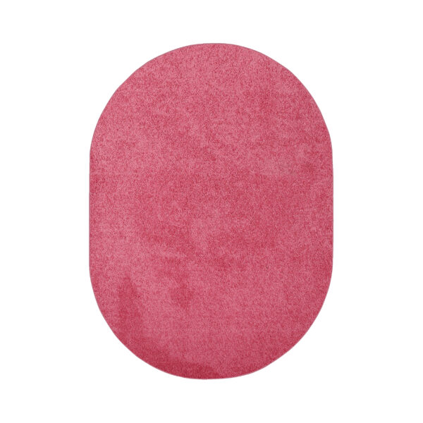 Modern Plush  6' X 8' Oval Pink Solid Color Pet and Kids Friendly Area Rugs