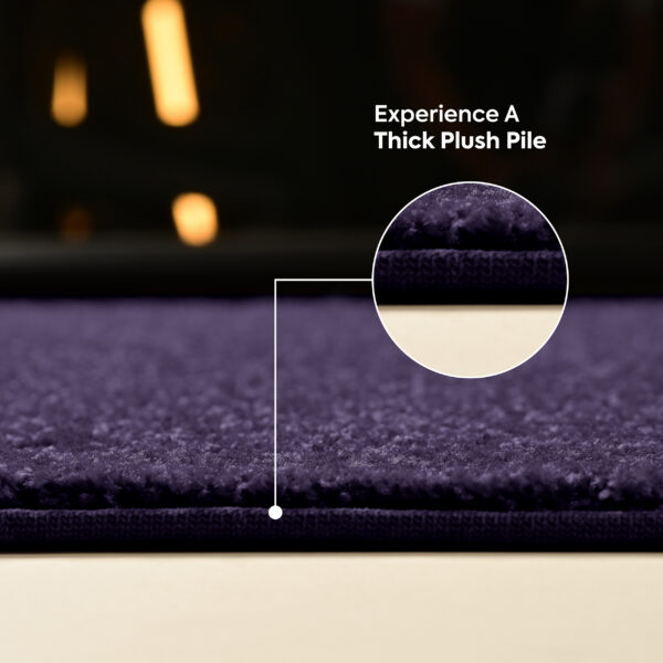 Modern Plush  2' X 10' Runner Purple Solid Color Pet and Kids Friendly Area Rugs - Image 9