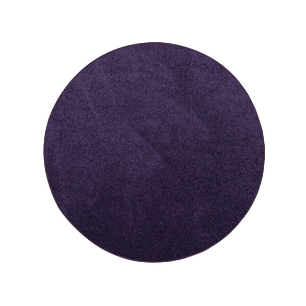 Modern Plush  7' Round Purple Solid Color Pet and Kids Friendly Area Rugs