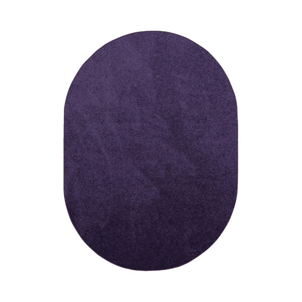 Modern Plush  9' X 12' Oval Purple Solid Color Pet and Kids Friendly Area Rugs