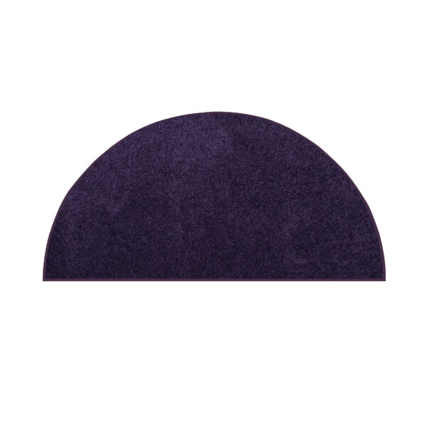 Modern Plush  18" X 36" Half Round Purple Solid Color Pet and Kids Friendly Area Rugs