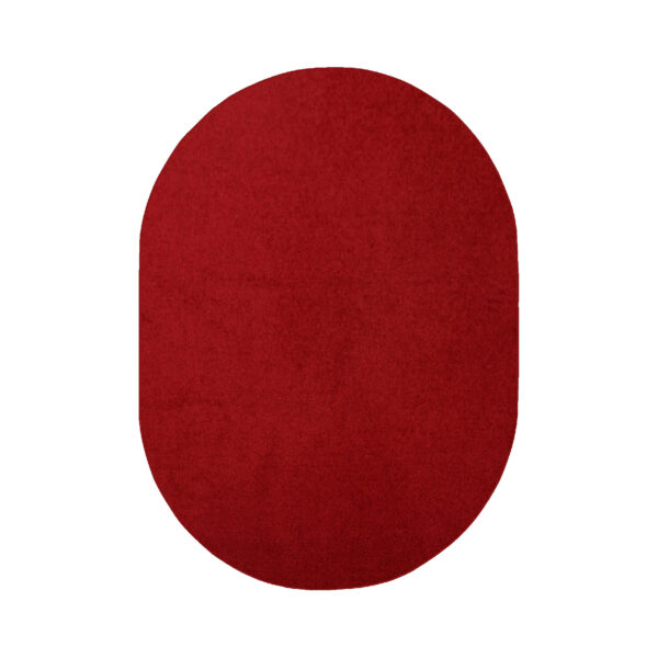 Modern Plush  5' X 7' Oval Red Solid Color Pet and Kids Friendly Area Rugs