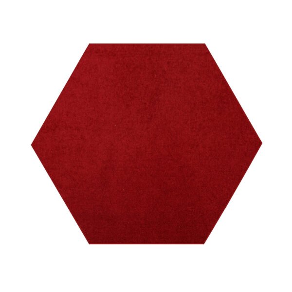 Modern Plush  2' Hexagon Red Solid Color Pet and Kids Friendly Area Rugs