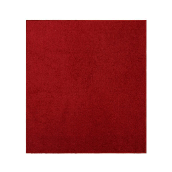 Modern Plush  10' X 10' Square Red Solid Color Pet and Kids Friendly Area Rugs