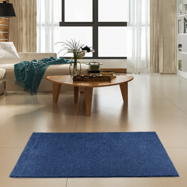 Modern Plush  4' X 46' Runner Royal Solid Color Pet and Kids Friendly Area Rugs - Image 2