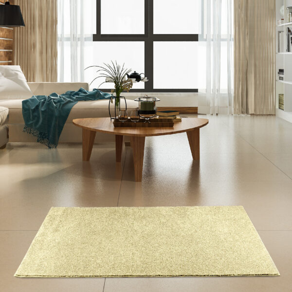 Modern Plush  9' X 12' Rectangle Yellow Solid Color Pet and Kids Friendly Area Rugs - Image 2